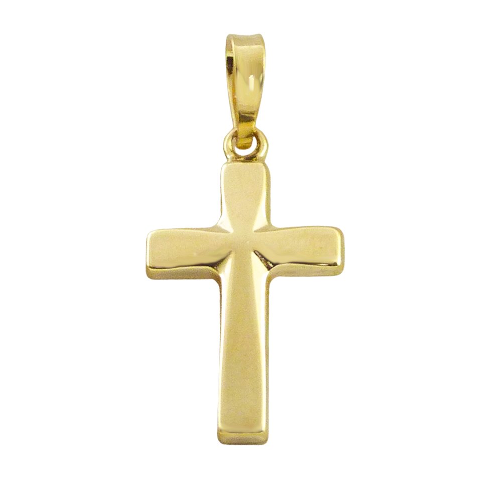 CRUZ LISA SIN CRISTO 21x12MM. 9 KILATES