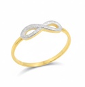 TWO TONE SATIN FINISH INFINITE SYMBOL RING.9 KARAT