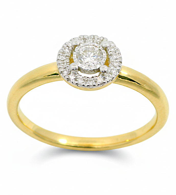 SORTIJA  BRILLANTES DI 1RD 0.10 CT 18RD 0.05. 0.15 CT TW