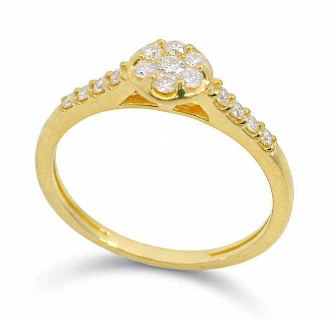 SORTIJA  BRILLANTES DI 10RD 0.06 CT 8 RD SI H 0.08 CT TW