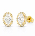 10MM OVAL CZ STUD EARRINGS. 9 KARAT