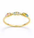 COLORED CZ RING. 9 KARAT