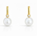 PENDIENTES CIRCONITAS Y PERLA CULTIVADA 7MM.9 KILATES (copia)