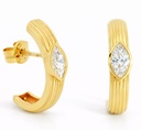 16x3MM MARQUISSE CZ HOOP EARRINGS.9 KARAT