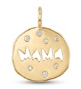 COLGANTE REDONDO IRREGULAR MAMA  CON CIRCONITAS.14x13MM