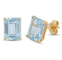 8x6MM SKY BLUE STUD EARRINGS.PUSHBACK