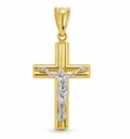 CRUZ  CON CRISTO BICOLOR .23x15MM.9 KILATES