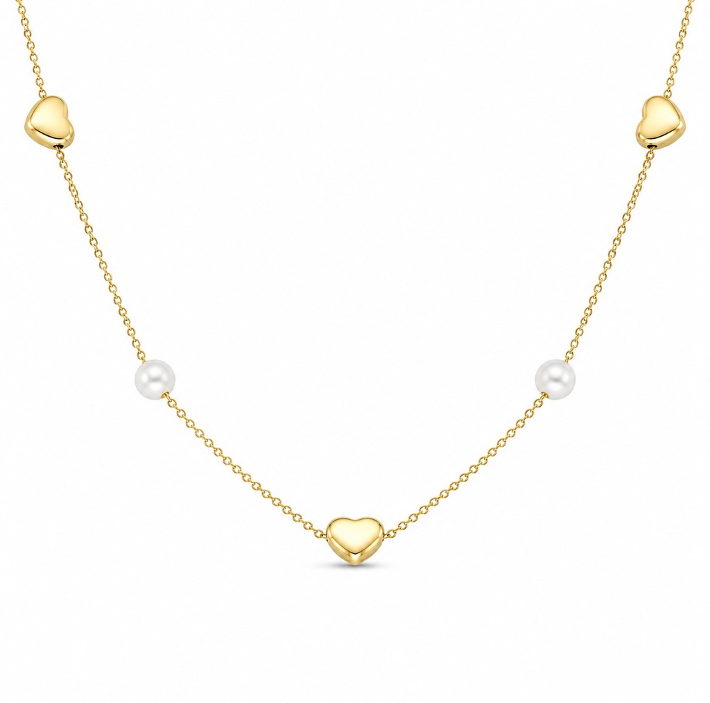 GARGANTILLA 3CIRCONITAS CORAZON Y BOLAS.9KILATES (copia)