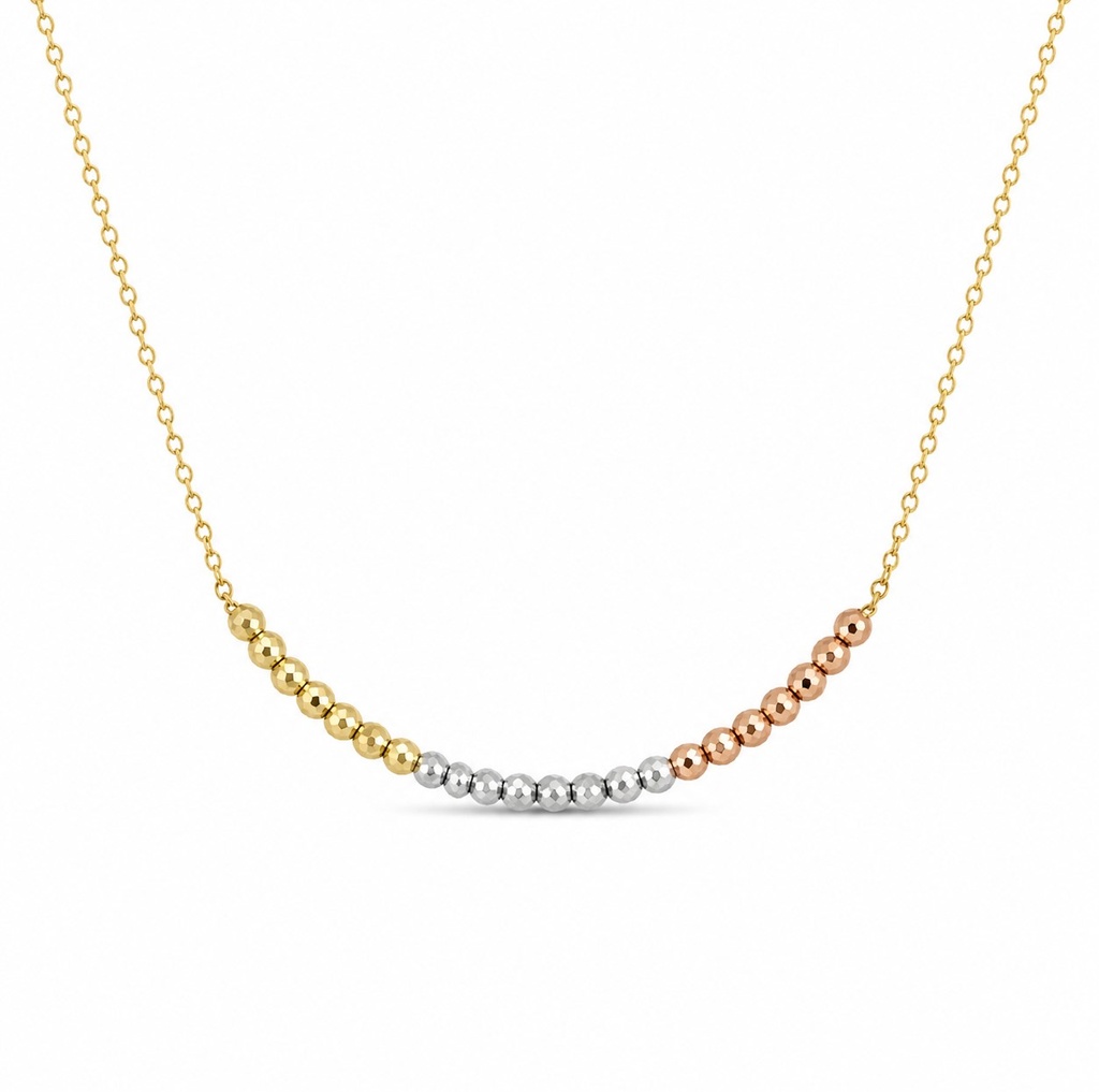 THRE-TONE 9 KARAT GOLD NECKLACE
