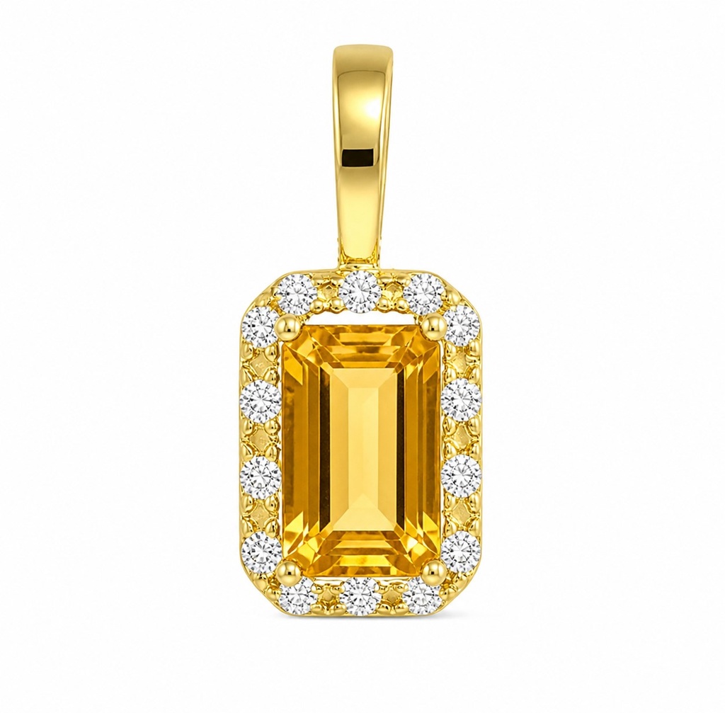 5x3MM CITRINE AN CZ PENDANT