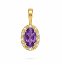 COLGANTE OVAL  AMATISTA SEMIPRECIOSA DE 5x3MM Y CIRCONITAS