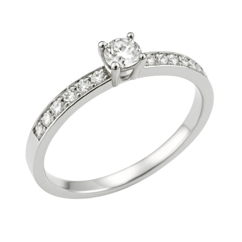 SORTIJA  BRILLANTES DI 10 RD 0.15 CT DI 1 RD SI-H 0.15 CT .0.30TW