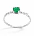 SORTIJA ESMERALDA REDONDA 4MM 8 BRILLANTES 1MM H-SI 0.06 CT OB