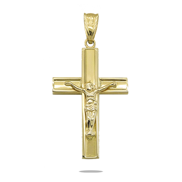 28x17MM TWO TONE CRUCIFIX PENDANT.