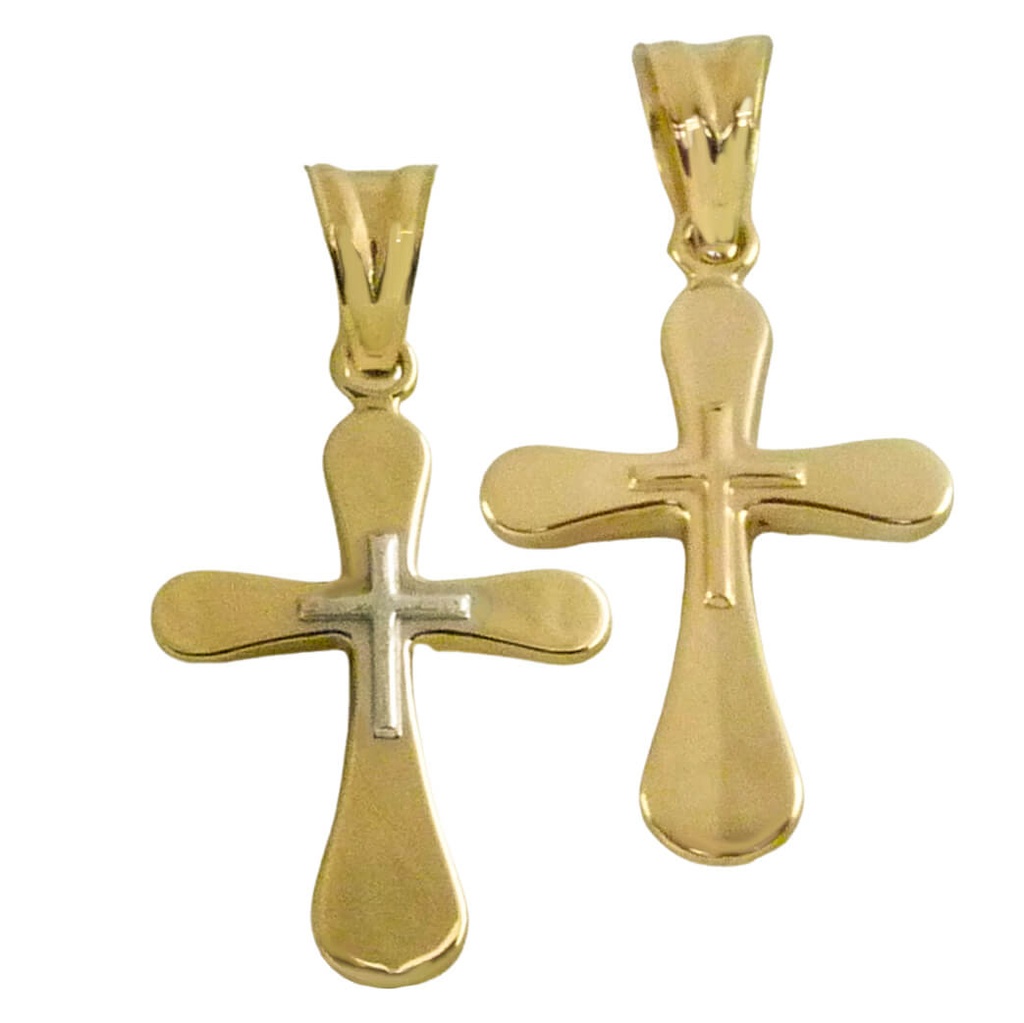 CRUZ  SIN CRISTO 25x15MM.BICOLOR