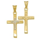 29x17MM TWO TONE CROSS PENDANT.
