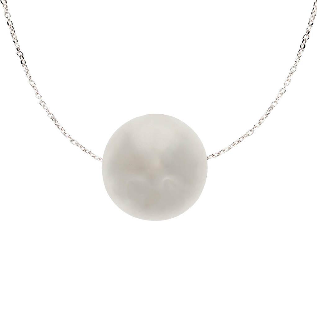 8MM WHITE GOLD NECKLACE.45CM CHAIN.