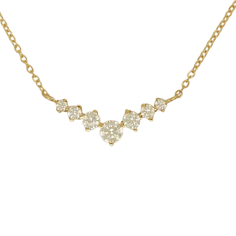 RENNET CZ NECKLACE.45CM CHAIN.