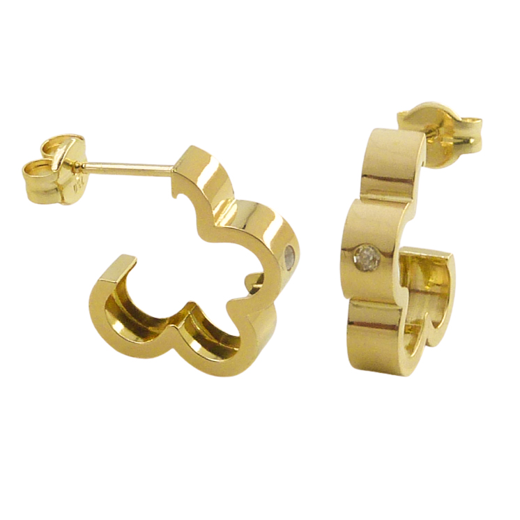 13MM FLOWER HOOP EARRINGS.
