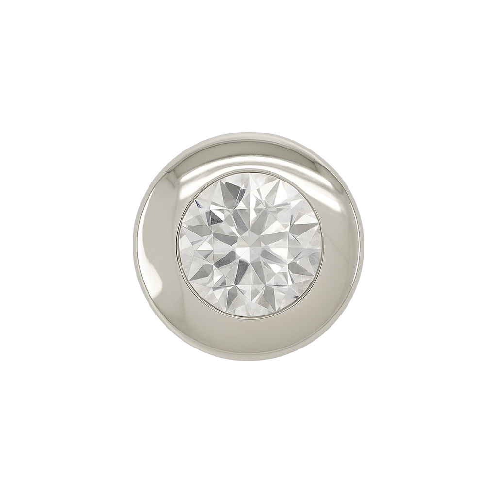COLGANTE CHATON PIEDRA 5MM SIN REASA.ORO BLANCO