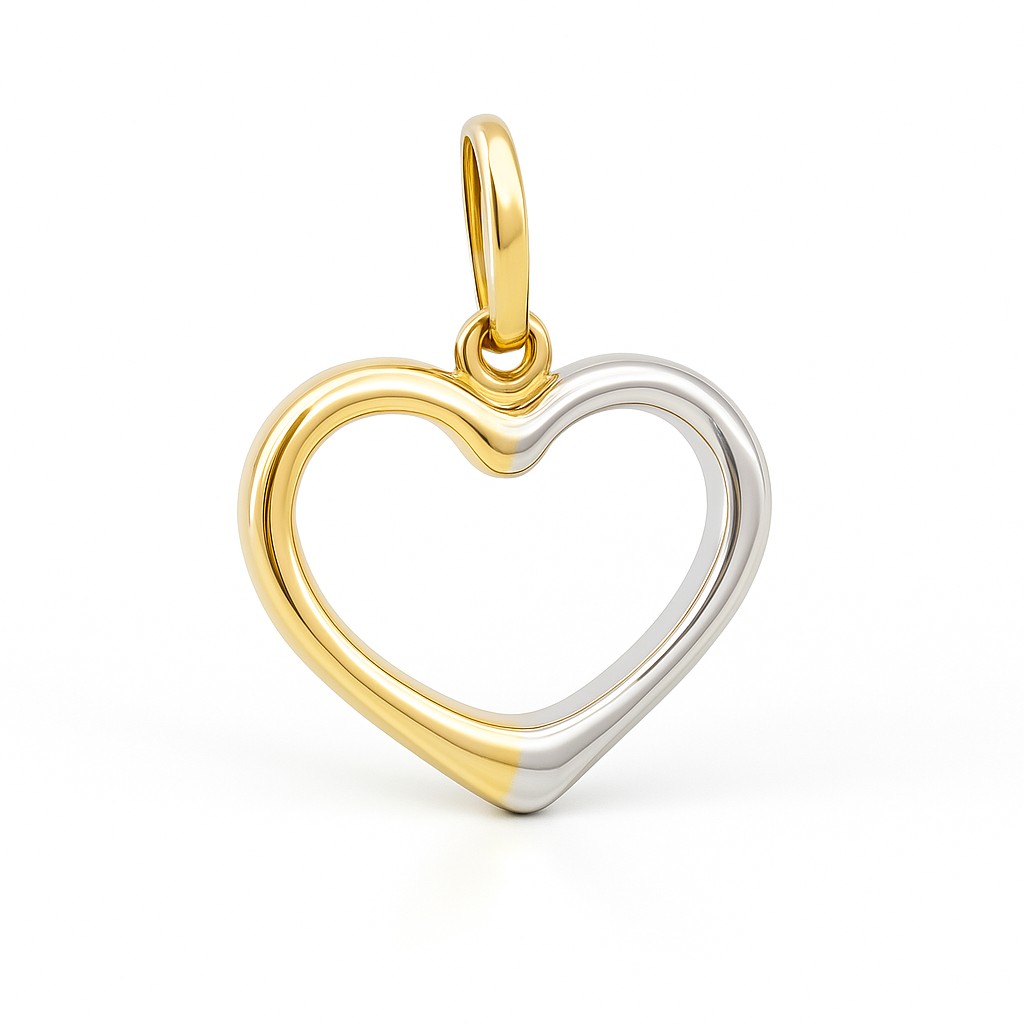 COLGANTE CORAZÓN BICOLOR 18x16MM