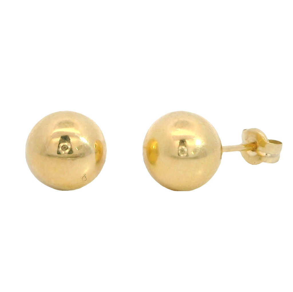 8MM BALL STUD EARRINGS.PUSH BACK.
