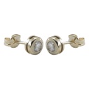 4MM CZ WHITE GOLD CHATON STUD EARRINGS.