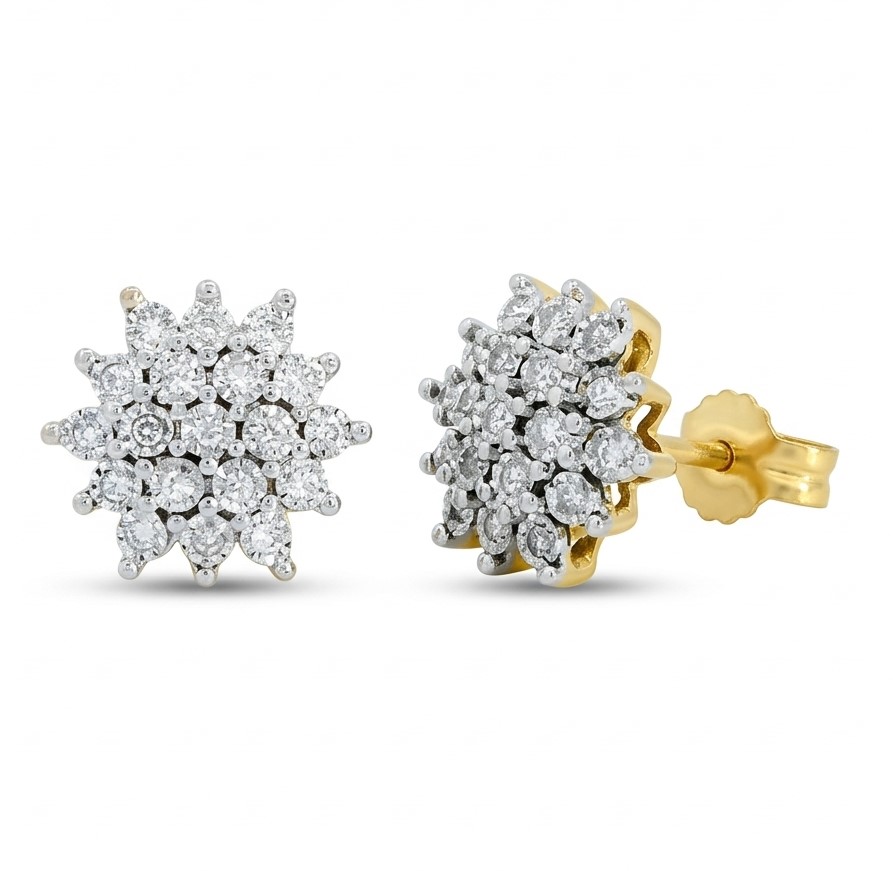 WHITE GOLD EARRINGS WITH 38 DIAMONDS H-SI 0.12 CT TW.