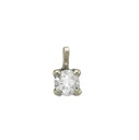COLGANTE GARRA CIRCONITA 4MM CON REASA.ORO BLANCO.