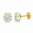 5MM CZ SIX CLAWS EARRINGS STUD EARRINGS.SCREW BACK.