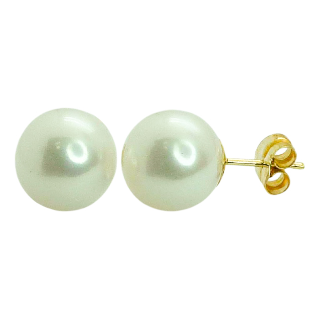 PENDIENTES PERLA ESFERICA 11/12MM.PRESION. Perla Cultivada