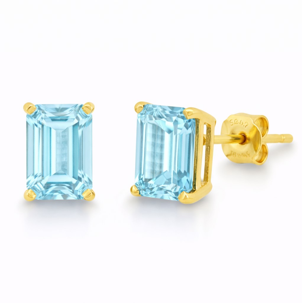 PENDIENTES SKYBLUE 7x5MM.PRESION.