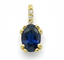 COLGANTE ZAFIRO OVAL 6x4 3 BRILLANTES 1MM H-SI 0.05 CT TW