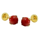 5MM CORAL COLOR BALLS EARRINGS.SCREW BACK.