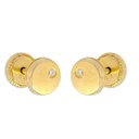 PENDIENTES REDONDOS CON CIRCONITAS. 6MM .TORNILLO