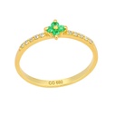 SORTIJA ESMERALDAS DE  1.5MM 10 BRILLANTES 1MM H-SI 0.07 CT