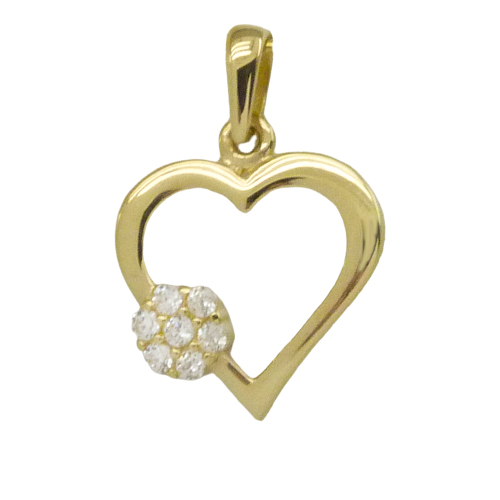 [4286] 15x13MM HEART PENDANT WITH CZ.