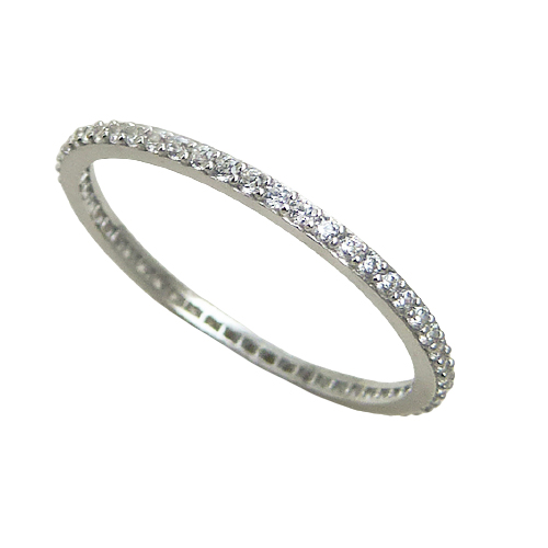 [4844B] CZ INFINITY RING.WHITE GOLD.