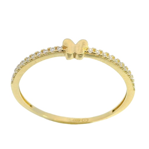 [4184] BUTTERFLY AND CZ RING.