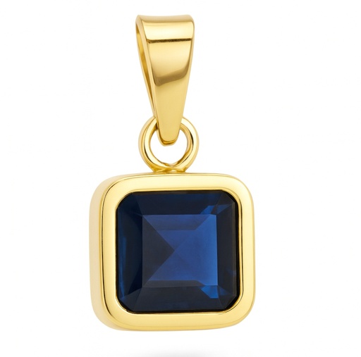 [5912/CZ] COLGANTE CUADRADO 6x6 MM PIEDRA NANO ZAFIRO