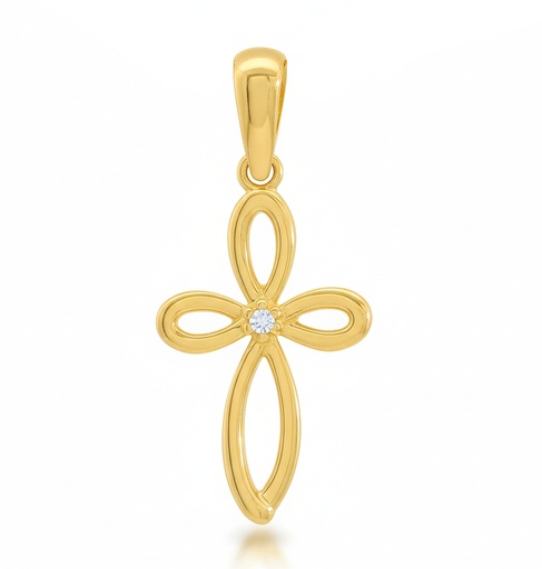 [5957] CRUZ CON CIRCONITA.15x10MM.
