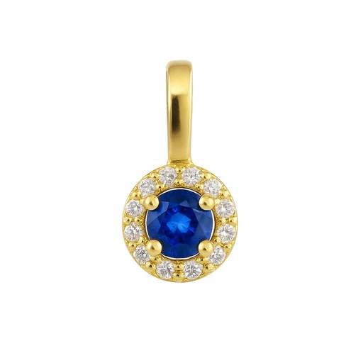 [5959CZ] 3MM SAPPHIRE AND CZ PENDANT.5MM.