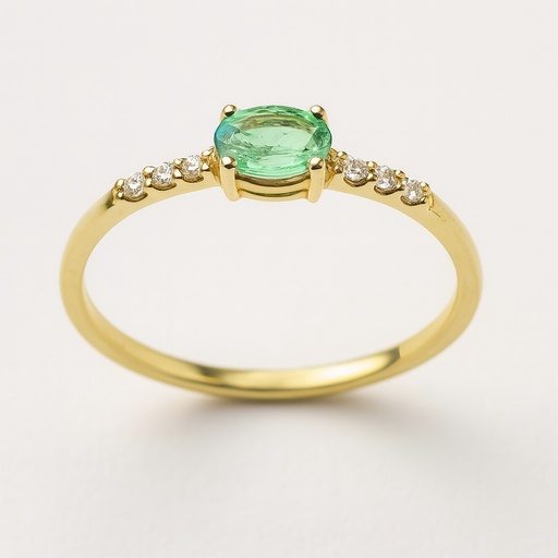 [5966/SE] SORTIJA ESMERALDA OVAL DE 5x3MM.