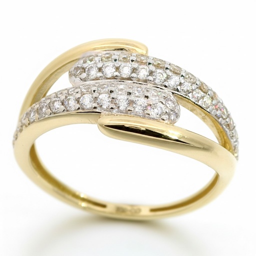 [5998] TWO TONE GOLD RING.