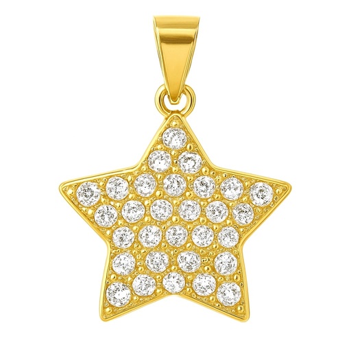 [00152] 15MM STAR PENDANT WITH CZ