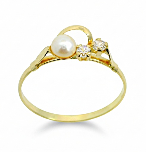 [00167/S] FRESHWATER PEARL AND CZ FIRST COMMUNION RING