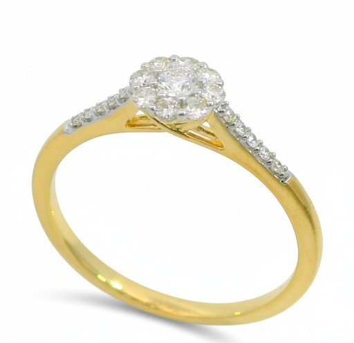 [B4223/0.26] SORTIJA  BRILLANTES DI 10RD 0.06 CT 8 RD SI H 0.08 CT TW