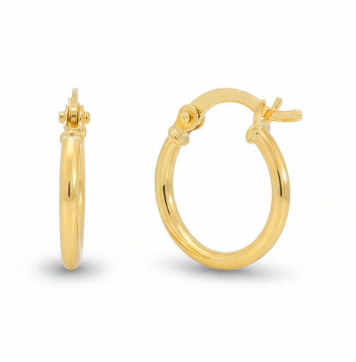 [9K0020] AROS LISO 14x1'5MM.CIERRE CATALAN.9 KILATES