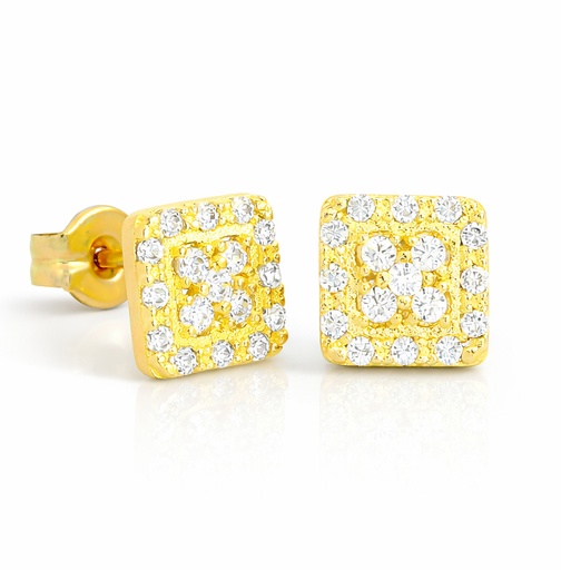[00202] PENDIENTES CUADRADOS 5MM CON CIRCONITAS.PRESION