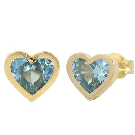[9K5937A] PENDIENTES CORAZON 6MM PIEDRA COLOR AGUA MARINA (copia)